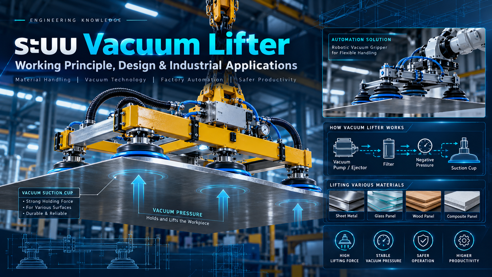 What Is a Vacuum Lifter? Working Principles, Design and Industrial Applications